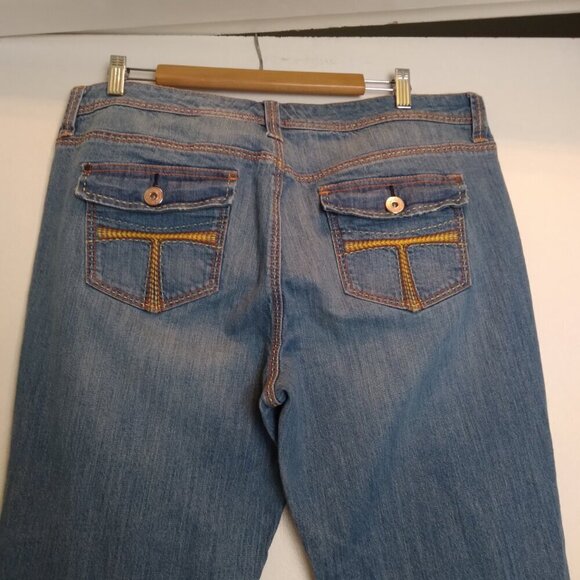'Stretch Low-Rise Boot' Jeans * Buttoned Back Flap Pockets * Fun Stitching Sz16 - Picture 5 of 10